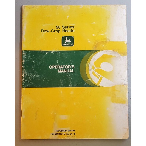 John Deere 50 Series Row-Crop Heads Operator's Manual 6620 Combine - Picture 1 of 6